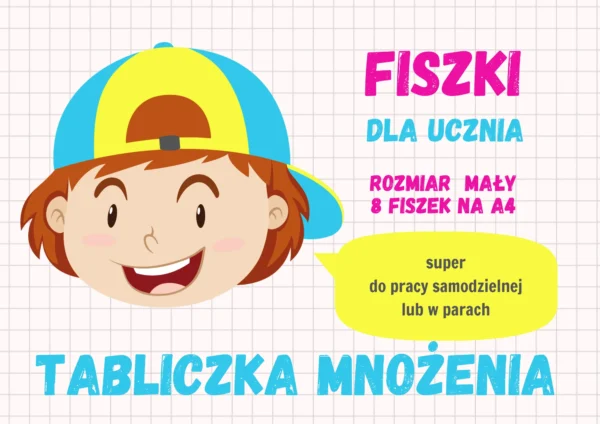 Tabliczka mnożenia - fiszki dla uczniów - produkt cyfrowy do samodzielnego wydruku